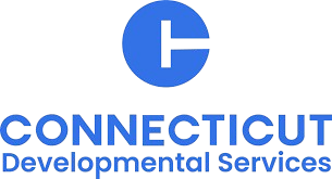 Connecticut developmental services in blue text